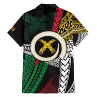 Ni-Van Vanuatu 45th Yumi Yumi Yumi Family Matching Off The Shoulder Long Sleeve Dress and Hawaiian Shirt Vanuatuan Boar Tusk Polynesian Pattern LT9 - Polynesian Pride