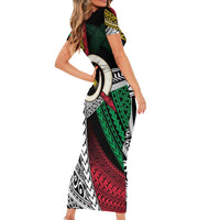 Ni-Van Vanuatu 45th Yumi Yumi Yumi Family Matching Short Sleeve Bodycon Dress and Hawaiian Shirt Vanuatuan Boar Tusk Polynesian Pattern LT9 - Polynesian Pride