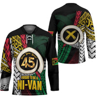 Ni-Van Vanuatu 45th Yumi Yumi Yumi Hockey Jersey Vanuatuan Boar Tusk Polynesian Pattern - Polynesian Pride