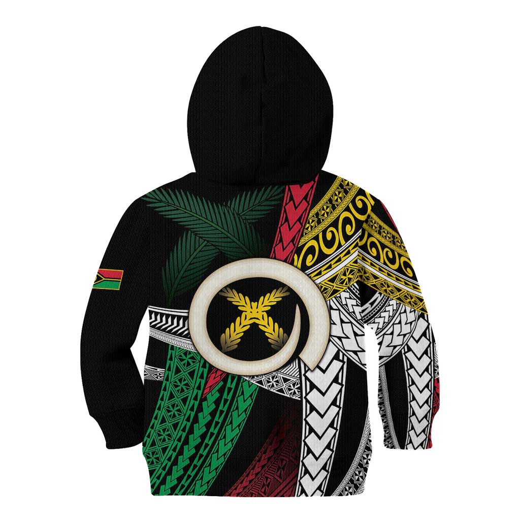 Ni-Van Vanuatu 45th Yumi Yumi Yumi Kid Hoodie Vanuatuan Boar Tusk Polynesian Pattern