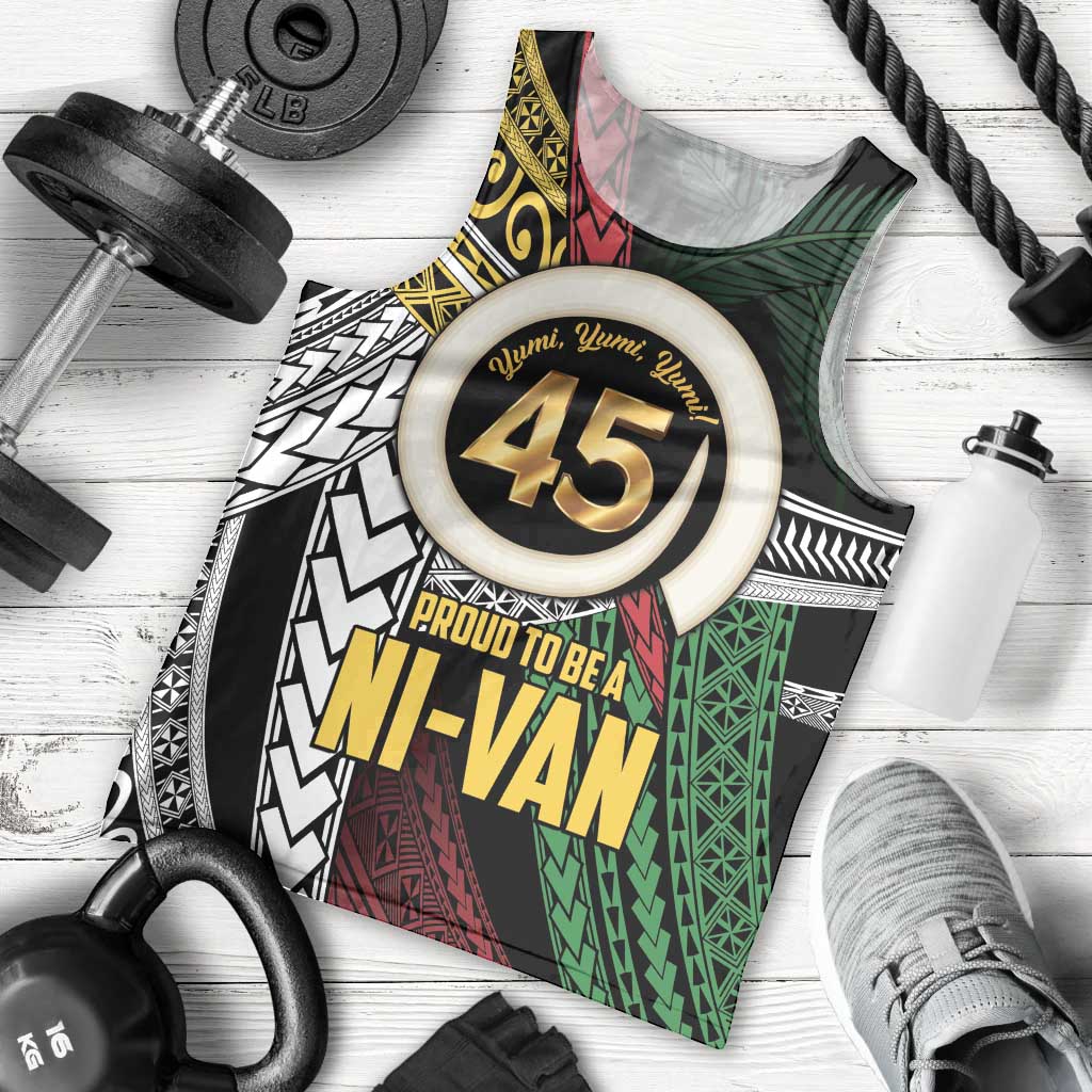 Ni-Van Vanuatu 45th Yumi Yumi Yumi Men Tank Top Vanuatuan Boar Tusk Polynesian Pattern