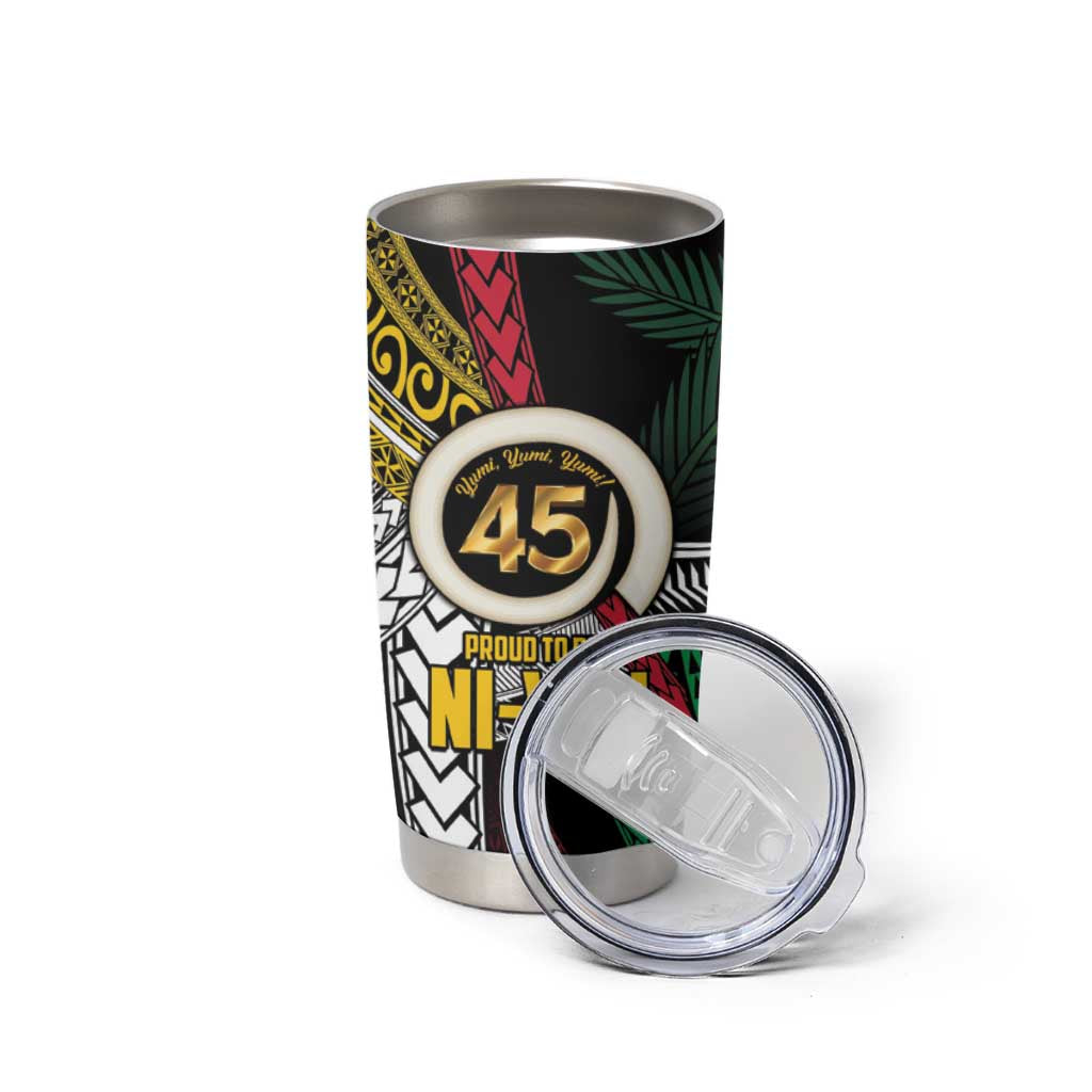Ni-Van Vanuatu 45th Yumi Yumi Yumi Tumbler Cup Vanuatuan Boar Tusk Polynesian Pattern