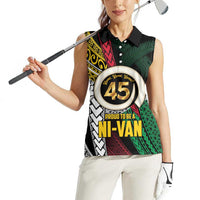 Ni-Van Vanuatu 45th Yumi Yumi Yumi Women Sleeveless Polo Shirt Vanuatuan Boar Tusk Polynesian Pattern LT9 - Polynesian Pride