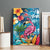 Hawaiian Flamingo Hibiscus Personalised Canvas Wall Art Blue Summer Tropical Flowers - Polynesian Pride