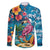 Hawaiian Flamingo Hibiscus Personalised Family Matching Off Shoulder Maxi Dress and Hawaiian Shirt Blue Summer Tropical Flowers - Polynesian Pride