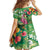 Hawaiian Flamingo Hibiscus Personalised Family Matching Off The Shoulder Long Sleeve Dress and Hawaiian Shirt Green Summer Tropical Flowers - Polynesian Pride