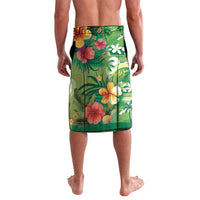 Hawaiian Flamingo Hibiscus Personalised Lavalava Green Summer Tropical Flowers LT9 - Polynesian Pride