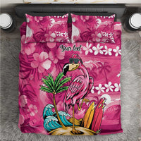Hawaiian Flamingo Hibiscus Personalised Bedding Set Pink Summer Tropical Flowers LT9 Pink - Polynesian Pride
