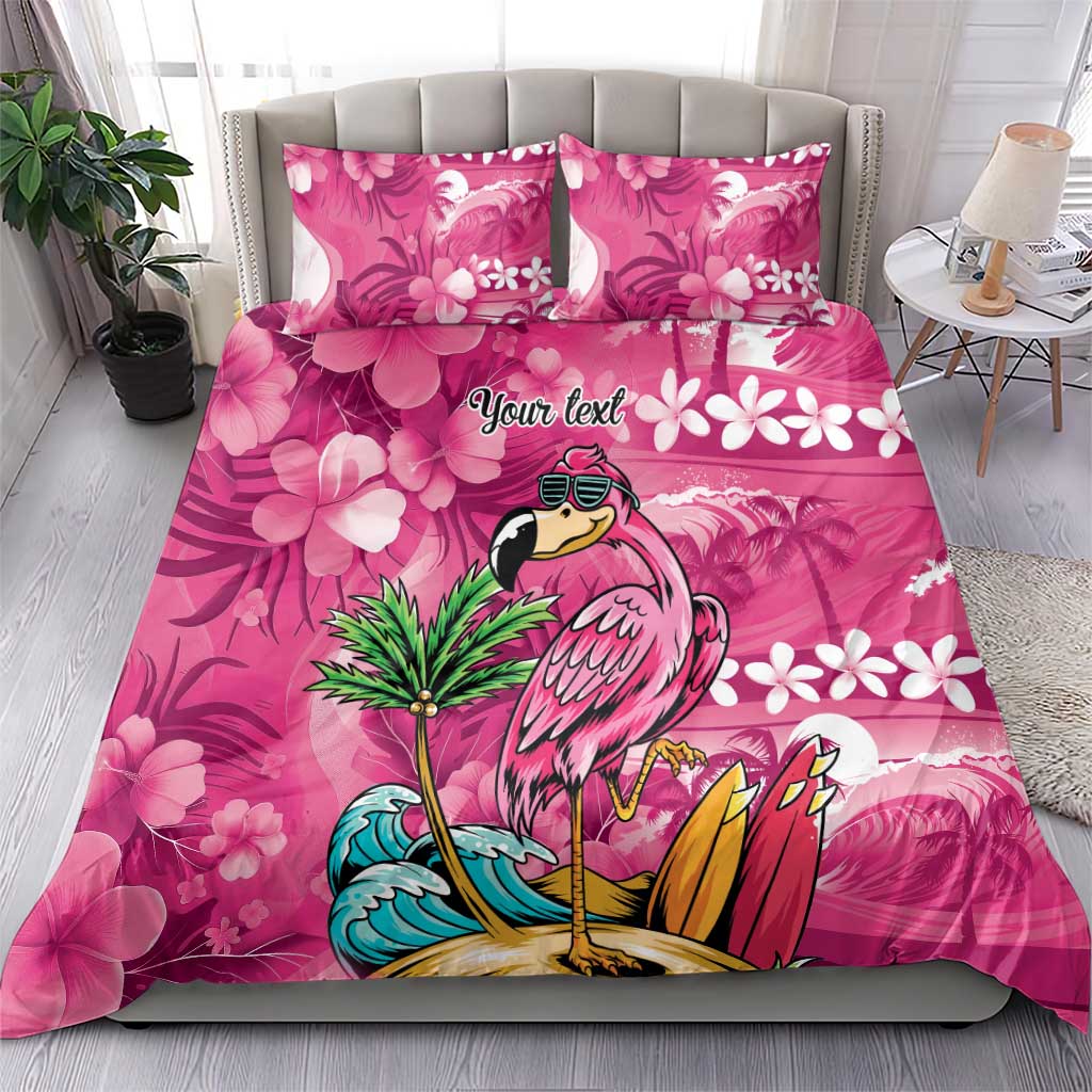 Hawaiian Flamingo Hibiscus Personalised Bedding Set Pink Summer Tropical Flowers LT9 - Polynesian Pride