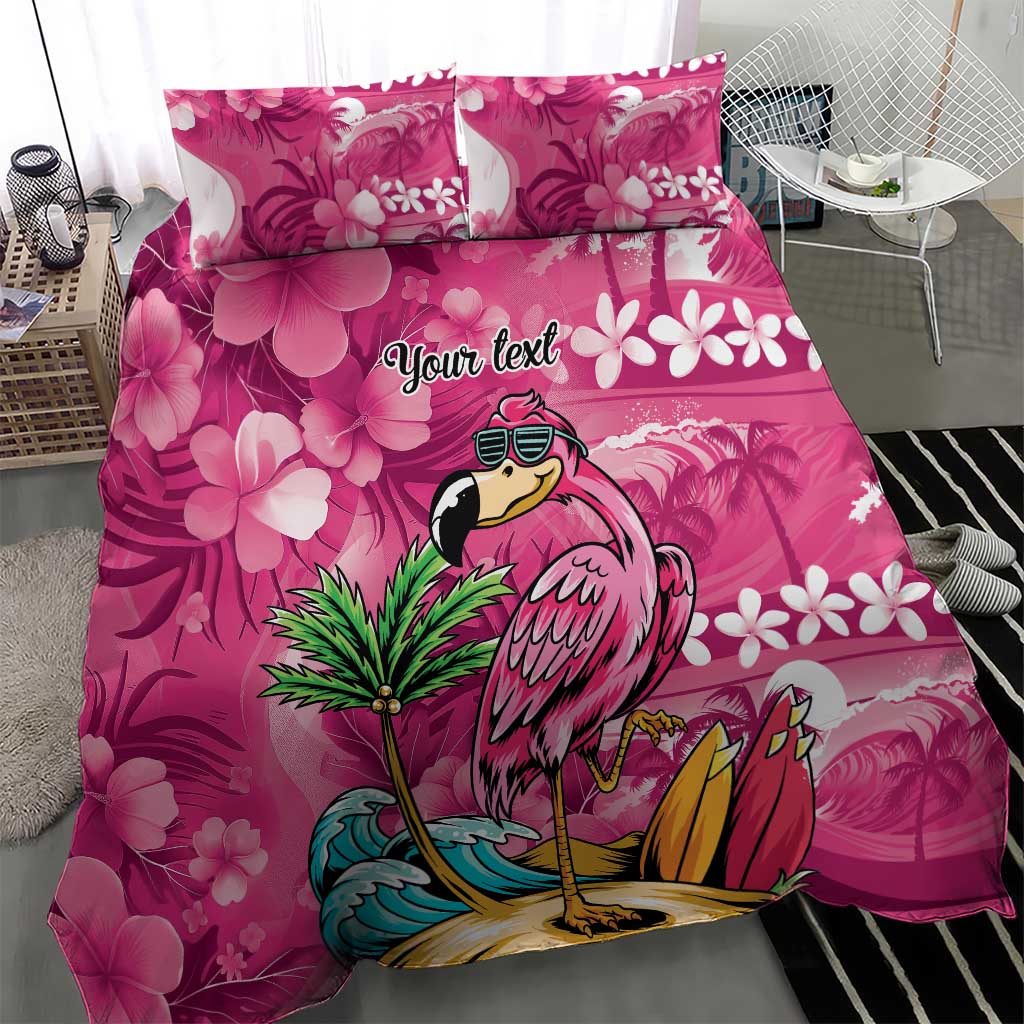 Hawaiian Flamingo Hibiscus Personalised Bedding Set Pink Summer Tropical Flowers LT9 - Polynesian Pride
