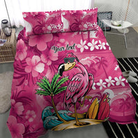 Hawaiian Flamingo Hibiscus Personalised Bedding Set Pink Summer Tropical Flowers LT9 - Polynesian Pride