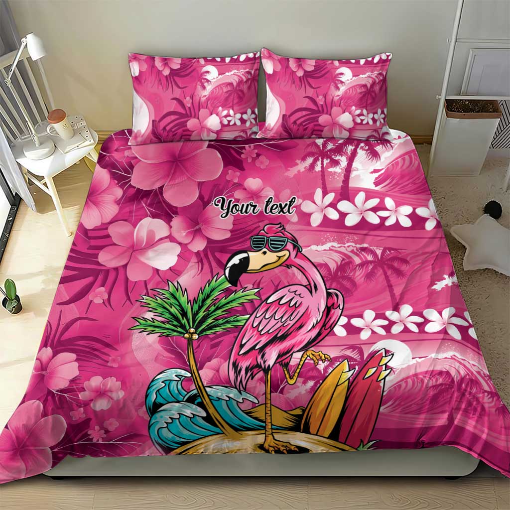 Hawaiian Flamingo Hibiscus Personalised Bedding Set Pink Summer Tropical Flowers LT9 - Polynesian Pride