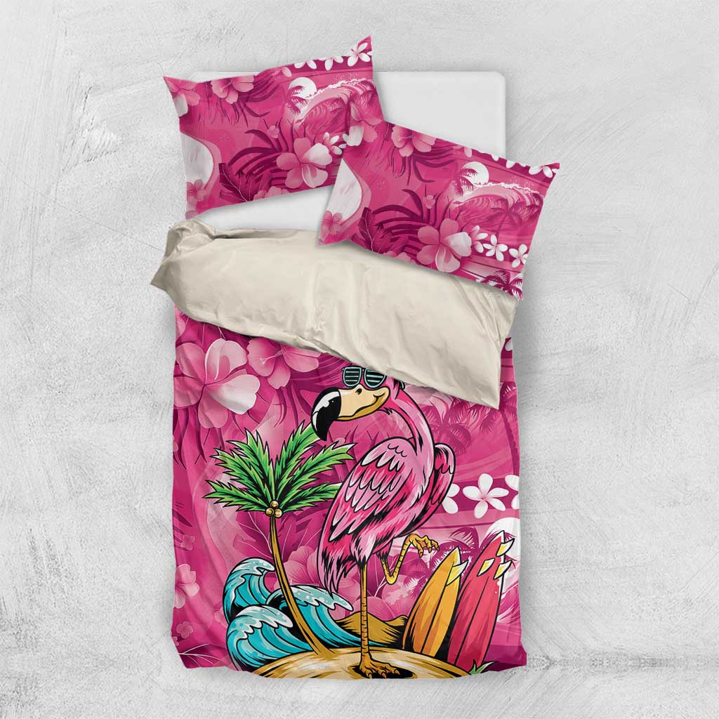 Hawaiian Flamingo Hibiscus Personalised Bedding Set Pink Summer Tropical Flowers LT9 US Twin 172cm x 218cm Pink - Polynesian Pride