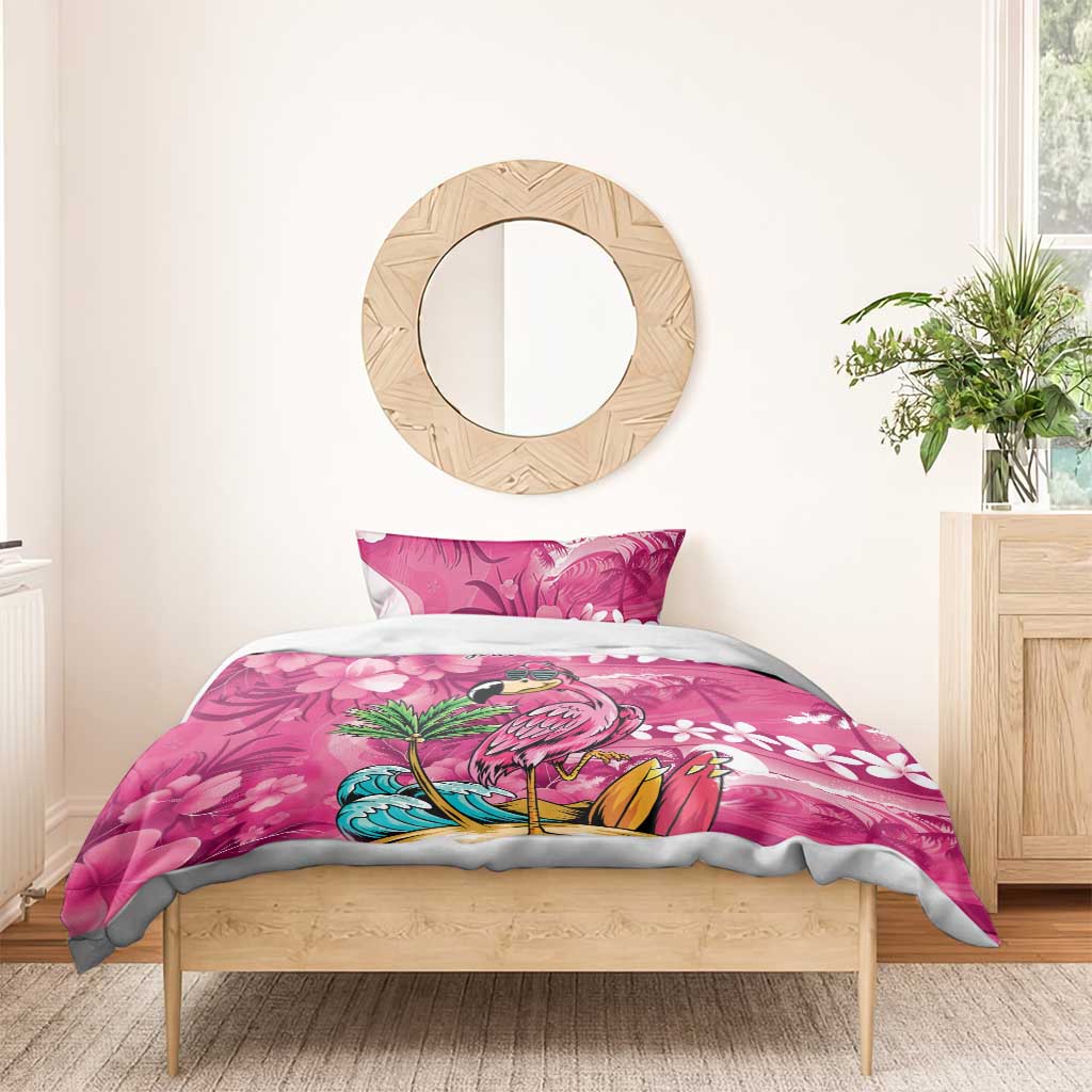 Hawaiian Flamingo Hibiscus Personalised Bedding Set Pink Summer Tropical Flowers LT9 - Polynesian Pride