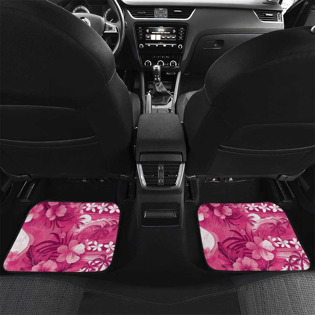 Hawaiian Flamingo Hibiscus Personalised Car Mats Pink Summer Tropical Flowers - Polynesian Pride