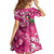 Hawaiian Flamingo Hibiscus Personalised Family Matching Off The Shoulder Long Sleeve Dress and Hawaiian Shirt Pink Summer Tropical Flowers - Polynesian Pride