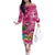 Hawaiian Flamingo Hibiscus Personalised Family Matching Off The Shoulder Long Sleeve Dress and Hawaiian Shirt Pink Summer Tropical Flowers - Polynesian Pride