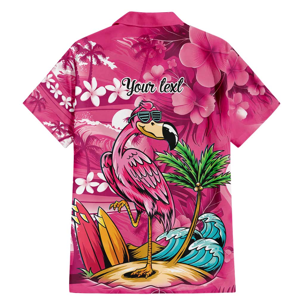 Hawaiian Flamingo Hibiscus Personalised Family Matching Off Shoulder Maxi Dress and Hawaiian Shirt Pink Summer Tropical Flowers LT9 - Polynesian Pride