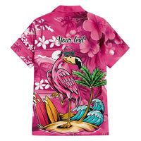 Hawaiian Flamingo Hibiscus Personalised Family Matching Off Shoulder Maxi Dress and Hawaiian Shirt Pink Summer Tropical Flowers LT9 - Polynesian Pride