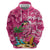 Hawaiian Flamingo Hibiscus Personalised Hoodie Pink Summer Tropical Flowers - Polynesian Pride