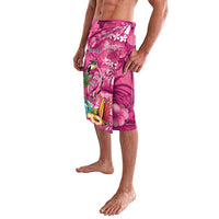 Hawaiian Flamingo Hibiscus Personalised Lavalava Pink Summer Tropical Flowers LT9 - Polynesian Pride