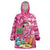 Hawaiian Flamingo Hibiscus Personalised Wearable Blanket Hoodie Pink Summer Tropical Flowers - Polynesian Pride