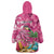 Hawaiian Flamingo Hibiscus Personalised Wearable Blanket Hoodie Pink Summer Tropical Flowers - Polynesian Pride