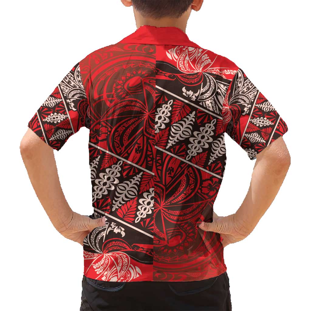 Vintage Ngatu Tribal Tonga Pattern Family Matching Long Sleeve Bodycon Dress and Hawaiian Shirt - Polynesian Pride