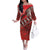 Vintage Ngatu Tribal Tonga Pattern Family Matching Off The Shoulder Long Sleeve Dress and Hawaiian Shirt - Polynesian Pride