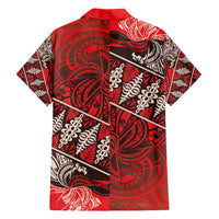 Vintage Ngatu Tribal Tonga Pattern Family Matching Off Shoulder Short Dress and Hawaiian Shirt - Polynesian Pride