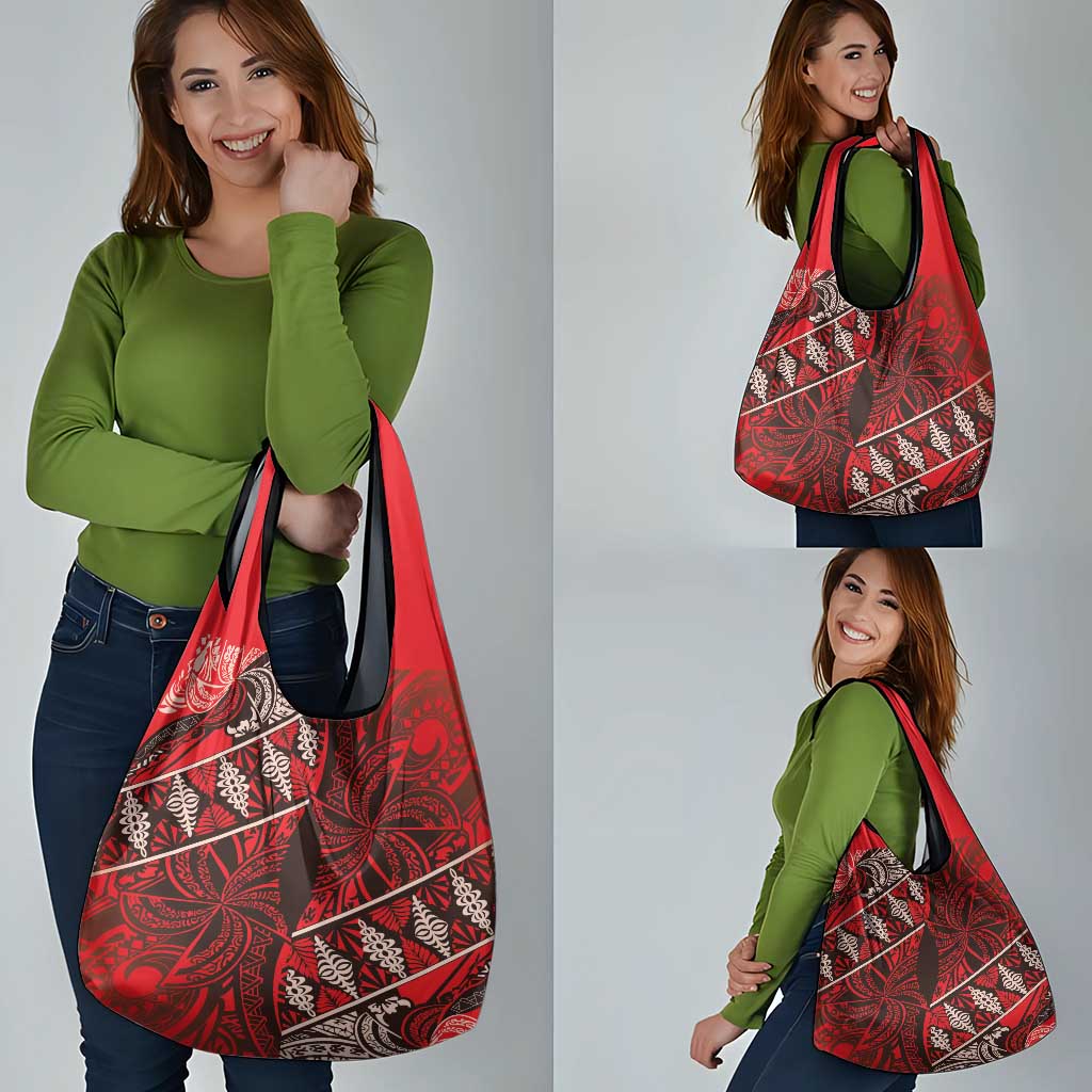 Vintage Ngatu Tribal Tonga Pattern Grocery Bag - Polynesian Pride