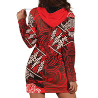 Vintage Ngatu Tribal Tonga Pattern Hoodie Dress LT9 - Polynesian Pride