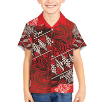 Vintage Ngatu Tribal Tonga Pattern Kid Hawaiian Shirt - Polynesian Pride