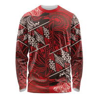 Vintage Ngatu Tribal Tonga Pattern Long Sleeve Shirt - Polynesian Pride