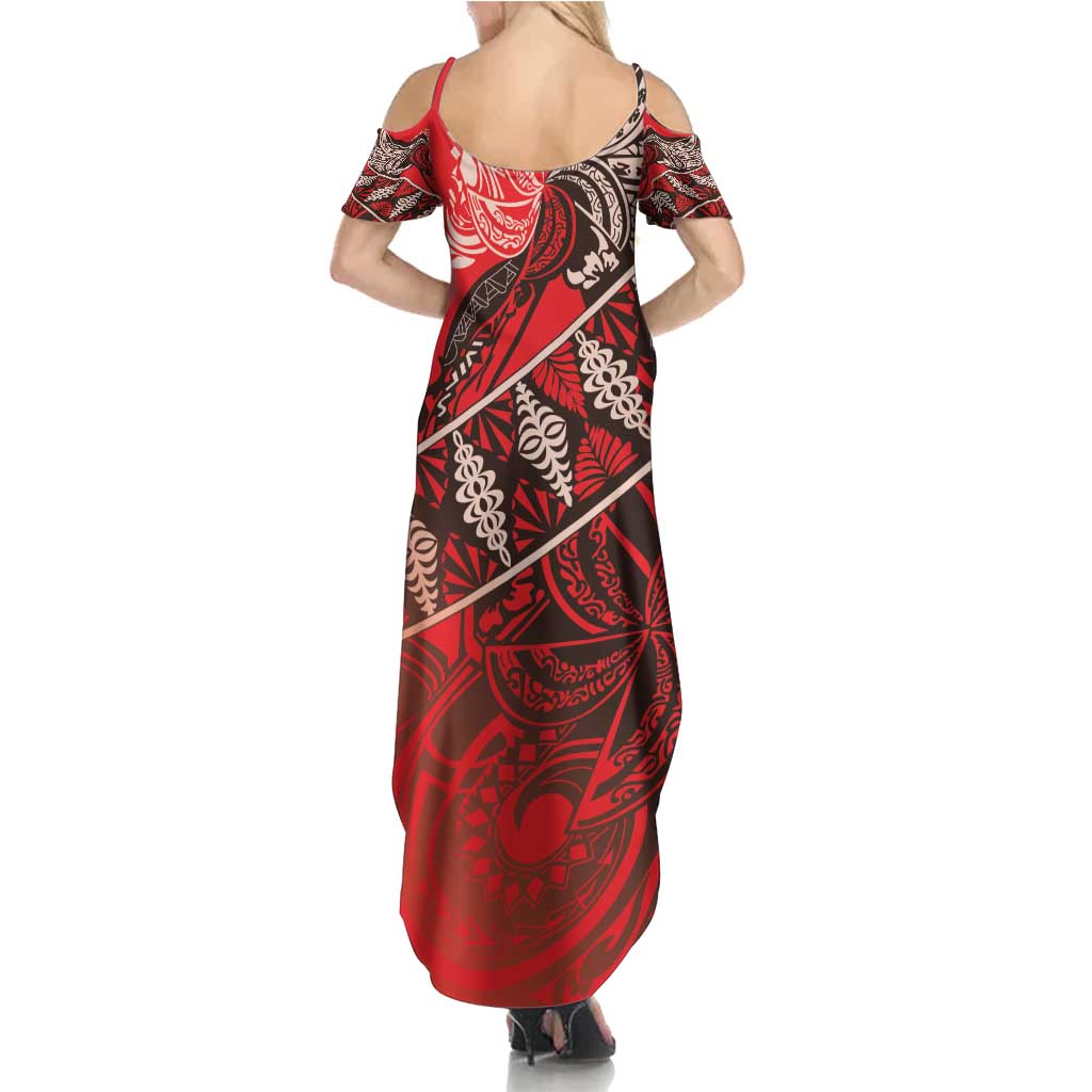 Vintage Ngatu Tribal Tonga Pattern Summer Maxi Dress - Polynesian Pride
