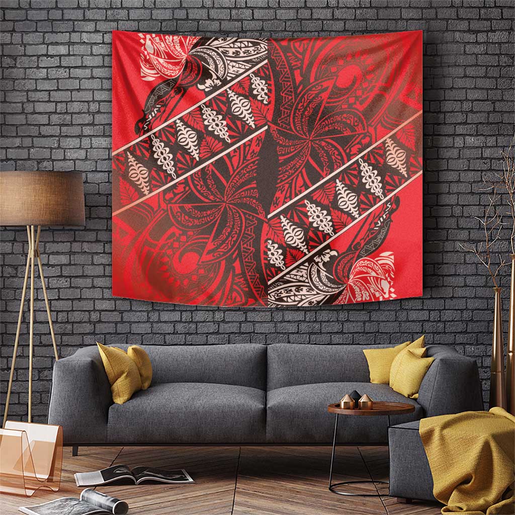 Vintage Ngatu Tribal Tonga Pattern Tapestry - Polynesian Pride