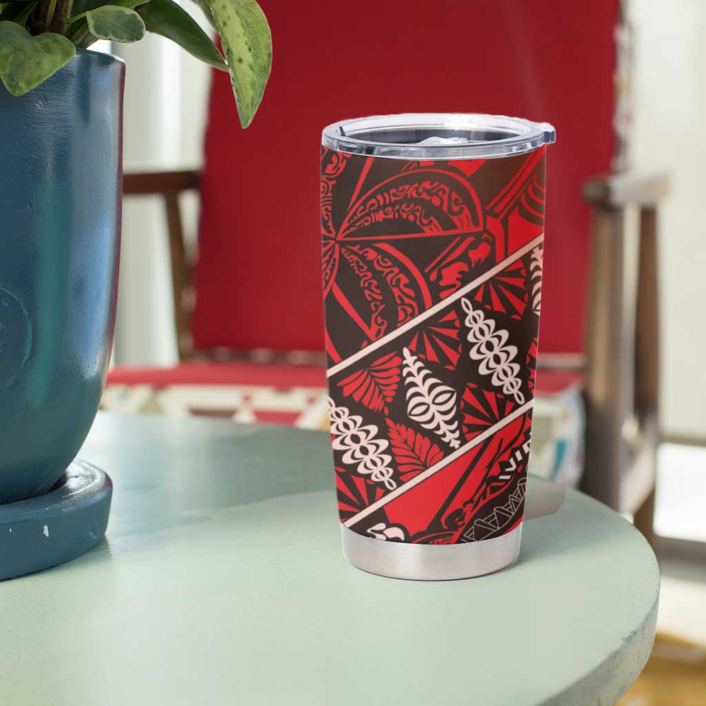 Vintage Ngatu Tribal Tonga Pattern Tumbler Cup - Polynesian Pride