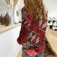 Vintage Ngatu Tribal Tonga Pattern Women Casual Shirt - Polynesian Pride