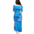 Maui Island Puletasi Kakau Tribal Mixed Polynesian Pattern Blue LT9 - Polynesian Pride