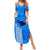 Personalised Maui Island Summer Maxi Dress Kakau Tribal Mixed Polynesian Pattern Blue LT9 Women Blue - Polynesian Pride