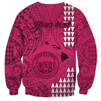 Personalised Maui Island Sweatshirt Kakau Tribal Mixed Polynesian Pattern Pink LT9 - Polynesian Pride