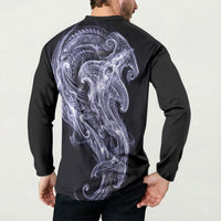 Kikorangi Maori Tribal Hammershark Ghost Spirit Button Sweatshirt