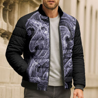 Waiporoporo Maori Tribal Hammershark Ghost Spirit Bomber Puffer Jacket
