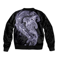 Waiporoporo Maori Tribal Hammershark Ghost Spirit Sleeve Zip Bomber Jacket