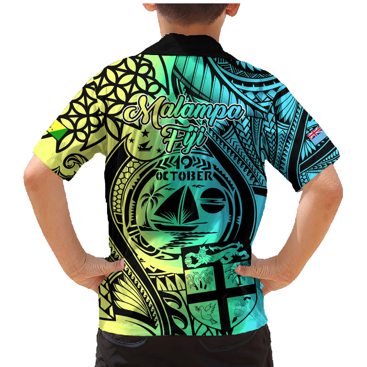 Malampa Fiji Day Family Matching Mermaid Dress and Hawaiian Shirt Vanuatu Sand Drawing With Polynesian Pattern LT9 - Polynesian Pride