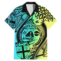 Malampa Fiji Day Family Matching Mermaid Dress and Hawaiian Shirt Vanuatu Sand Drawing With Polynesian Pattern LT9 Dad's Shirt - Short Sleeve Black - Polynesian Pride