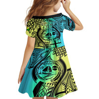 Malampa Fiji Day Family Matching Off Shoulder Short Dress and Hawaiian Shirt Vanuatu Sand Drawing With Polynesian Pattern LT9 - Polynesian Pride