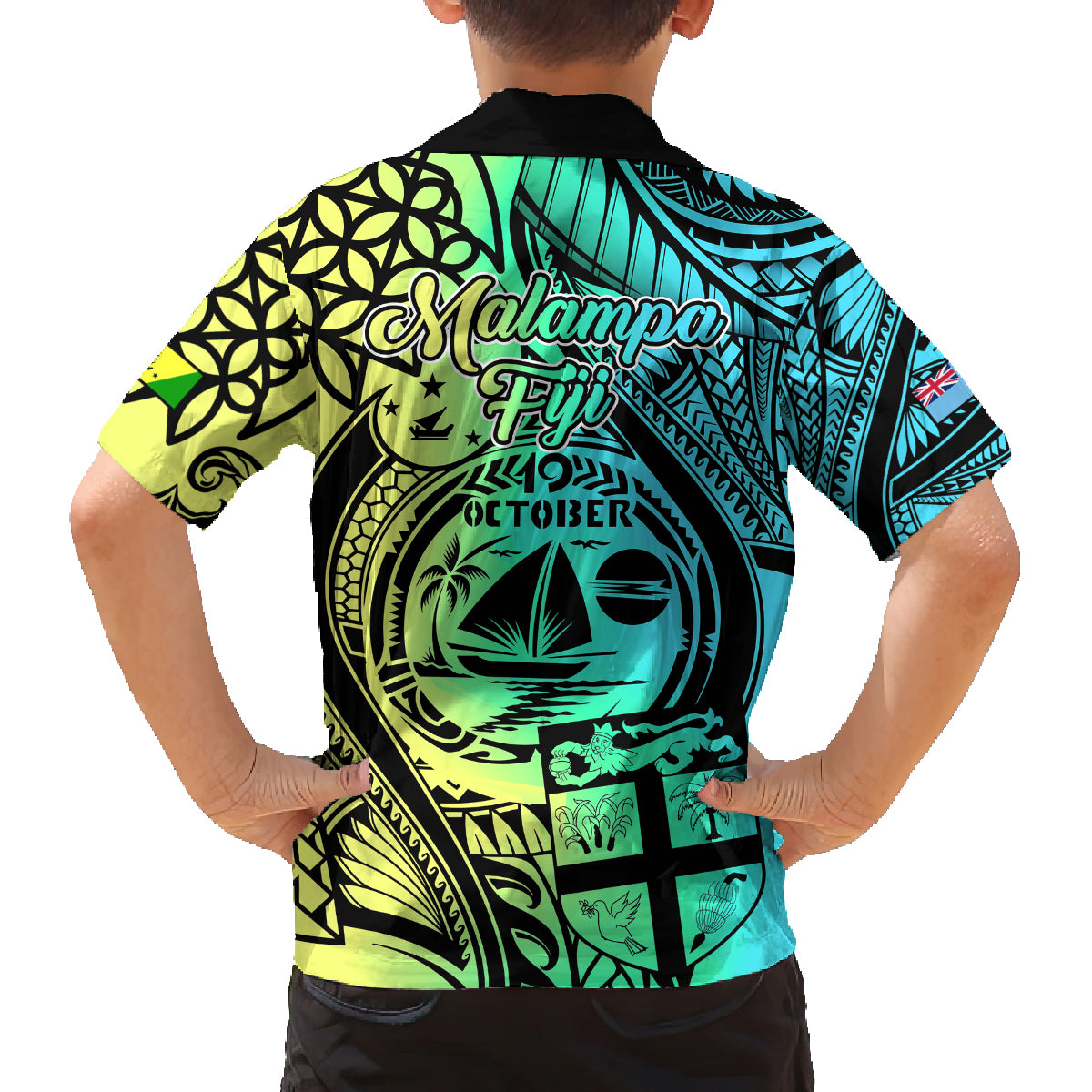 Malampa Fiji Day Family Matching Summer Maxi Dress and Hawaiian Shirt Vanuatu Sand Drawing With Polynesian Pattern LT9 - Polynesian Pride