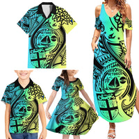 Malampa Fiji Day Family Matching Summer Maxi Dress and Hawaiian Shirt Vanuatu Sand Drawing With Polynesian Pattern LT9 - Polynesian Pride