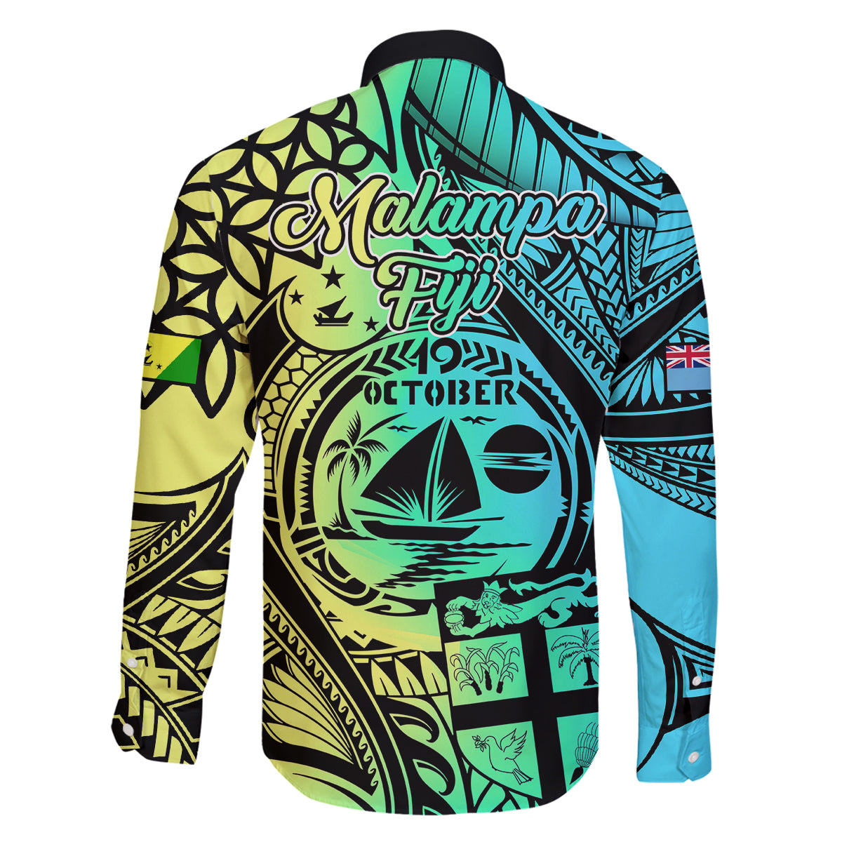 Malampa Fiji Day Family Matching Summer Maxi Dress and Hawaiian Shirt Vanuatu Sand Drawing With Polynesian Pattern LT9 - Polynesian Pride